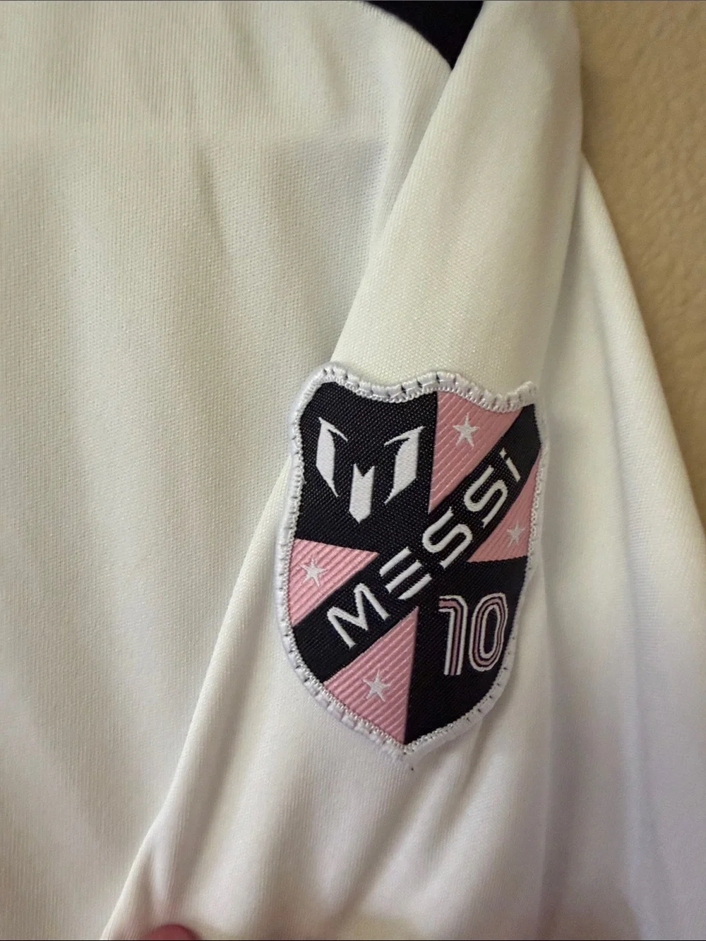 Old Navy White Kids Messi Short Sleeve Tee with Black Logo